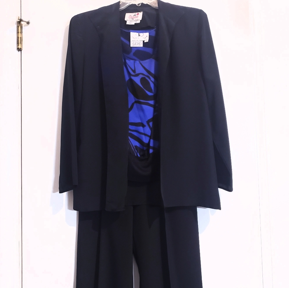 Black Pant Suit Silk Blouse